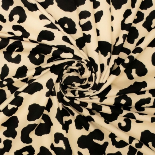 Knit pl/ea yoga sports leopard beige/schwarz